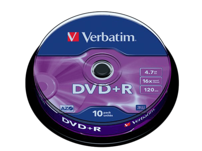 DVD+R lemez 4,7 GB 16x, 10db hengeren AZO