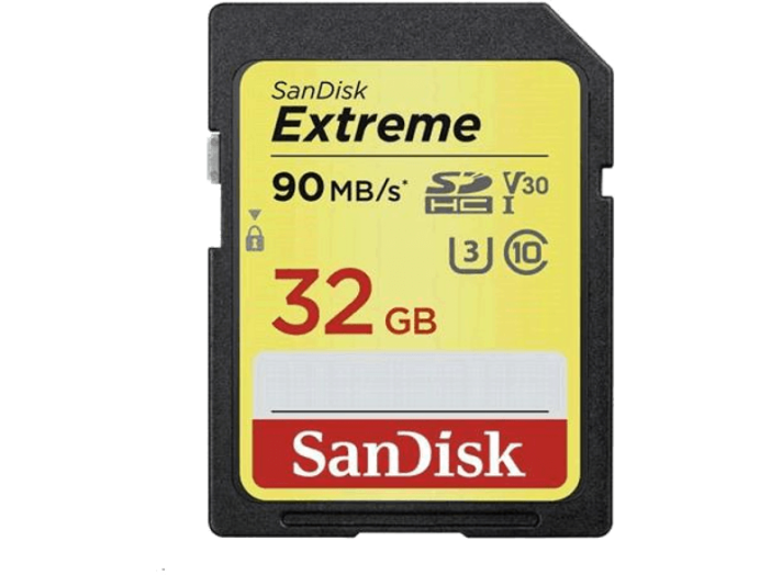 173355 EXT SDHC CARD 32GB 90MB/S V30 UHS-I U3