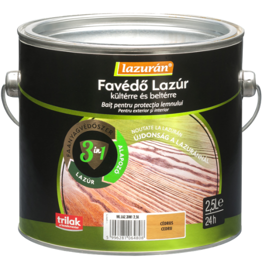 LAZURÁN FAVÉDŐ LAZÚR 3IN1 BOROVIFENYŐ 2.5 L