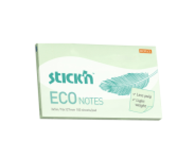 Stick'N Eco Note jegyzettömb 76x127mm 100lap pasztel zöld