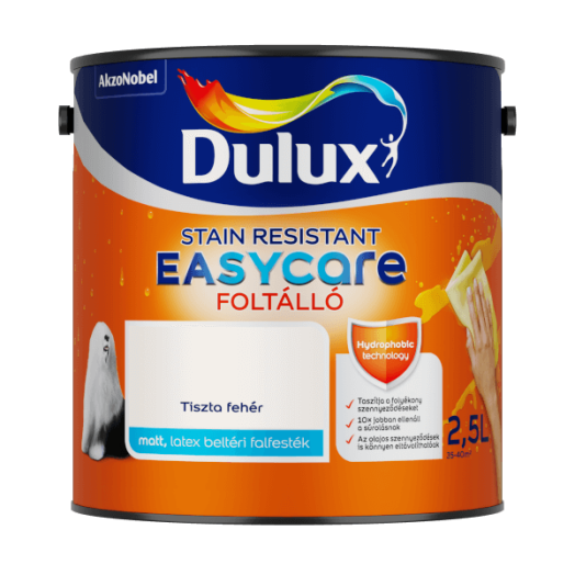 DULUX EASYCARE 2,5L TISZTA FEHÉR    DISZPERZIÓS FALFESTÉK