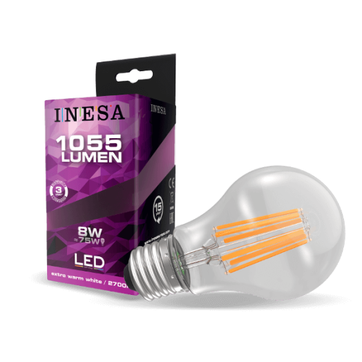 LED FÉNYFORRÁS GÖMB A60 E27 8W