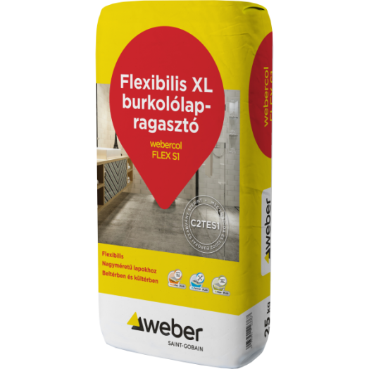 WEBER WEBERCOL FLEX S1 RAGASZTÓ 25KG/ZSÁK, FLEXIBILIS SZÜRKE C2TES1