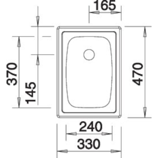 BLANCOTOP EE 3X4  MOSOGATÓ 1,5&quot;     1MEDENCÉS ROZSDAMENTES 470X330