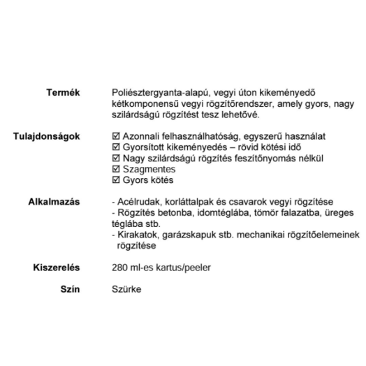 DŰBELRAGASZTÓ POLIÉSZTERES SF 300ML SZTIROLMENTES