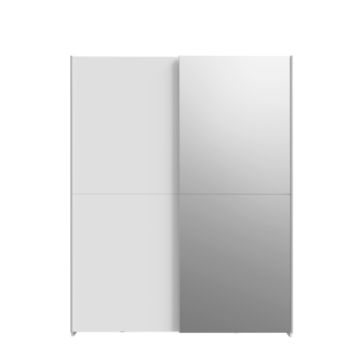 FORTE SCHACH&MATT 150 GARDRÓBSZEKRÉNY TOLÓAJTÓS-TÜKRÖS 150,1X190,5X61,2CM FEHÉR