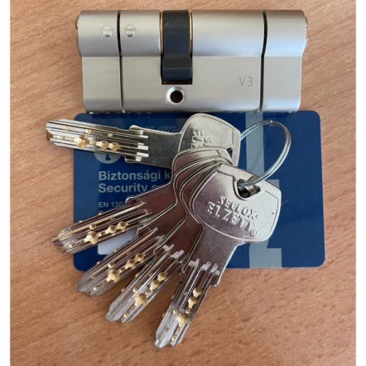 ELZETT ZÁRBETÉT 30MM/40MM +5 KULCS NIKKEL X11-DZ