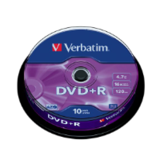 DVD+R lemez 4,7 GB 16x, 10db hengeren AZO