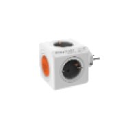 1511/EUORRM PowerCube Original Remote hálózati elosztó, 4 dugalj, kapcsoló, fehér-narancs