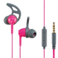 177022 Fülhallgató action sport mikrofonnal, szürke-pink