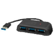SNAPPY EVO USB Hub, 4-Port, USB 3.0, passzív, fekete (SL140107BK)