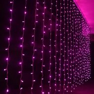 LED-es fényfüggöny, sorolható, lila 1,2×1,4m (84 LED)