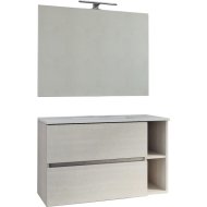 PIANA KOMPLETT FÜRDŐSZOBABÚTOR 91X190X46CM LED VILÁGÍTÁSSAL, VILÁGOS TÖLGY, FÜGGESZTETT