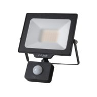 AVIDE SMD-LED SLIM FÉNYVETŐ 30W 3000LM 4000K IP44 NW, MOGÁSÉRZÉKELŐS, PIR, 14X19CM, OPÁL-FEKETE