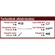 TARTOZÉK ABLAKRÁCSHOZ BRONZ 110X100X85MM