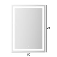 SANOTECHNIK TÜKRÖSSZEKRÉNY MDF, LED-VILÁGÍTÁSSAL 50X70X15CM FEHÉR, EGYAJTÓS