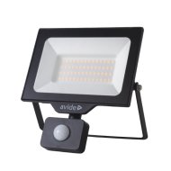 AVIDE SMD-LED FÉNYVELTŐ SLIM 50W 5000LM 4000K IP44 PIR MOZGÁSÉRZÉKELŐ NW 17,5X20CM FEKETE