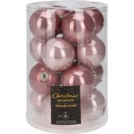 GÖMB SZETT ÜVEG PINK 80MM 16DB: 8 FÉNYES, 8 MATT