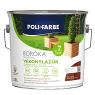 POLI-FARBE BORÓKA OLDÓSZERES FAKONZERVÁLÓ VÉKONYLAZÚR 2,5L FB07 VILÁGOS DIÓ