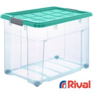 EURO-BOX TÁROLÓDOBOZ 60,5X40X46CM MAXI FEDÉLLEL ÉS KERÉKKEL