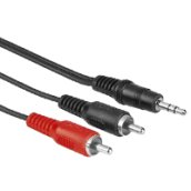 30456 3,5 mm apa - 2 x RCA apa kábel 5m